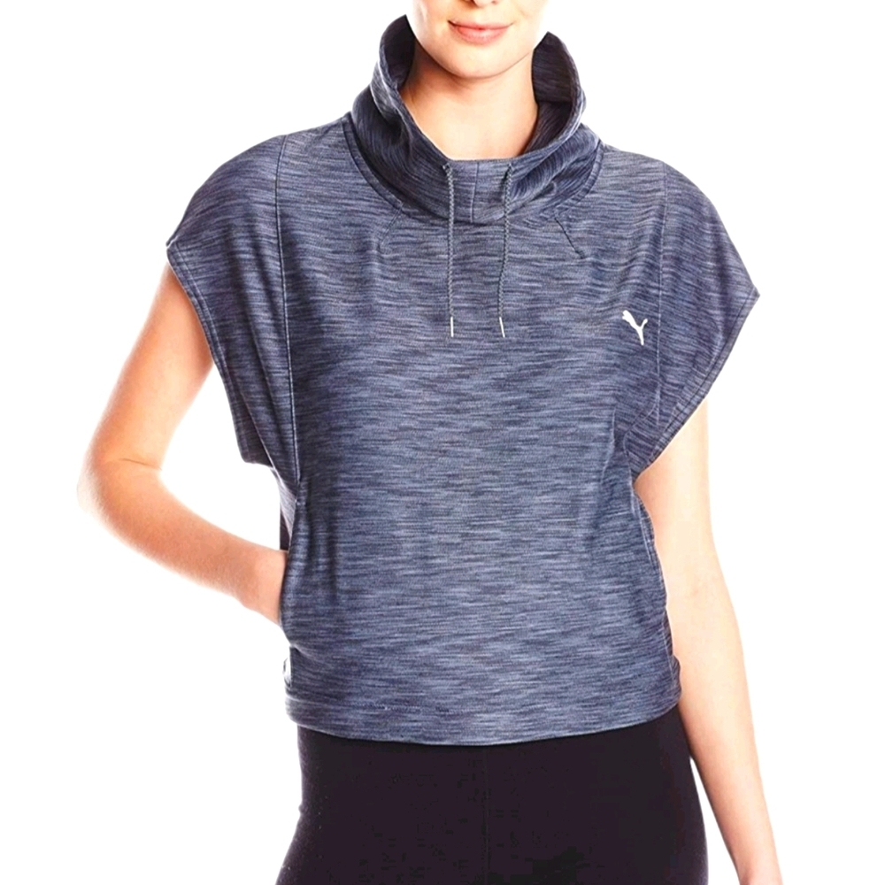 Puma Yogini Cover Up Short Sleeve Shirt w/ Drawstring Collar 460